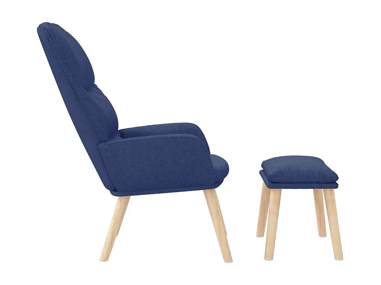 Sillón de relax con reposapiés tela azul ES790837