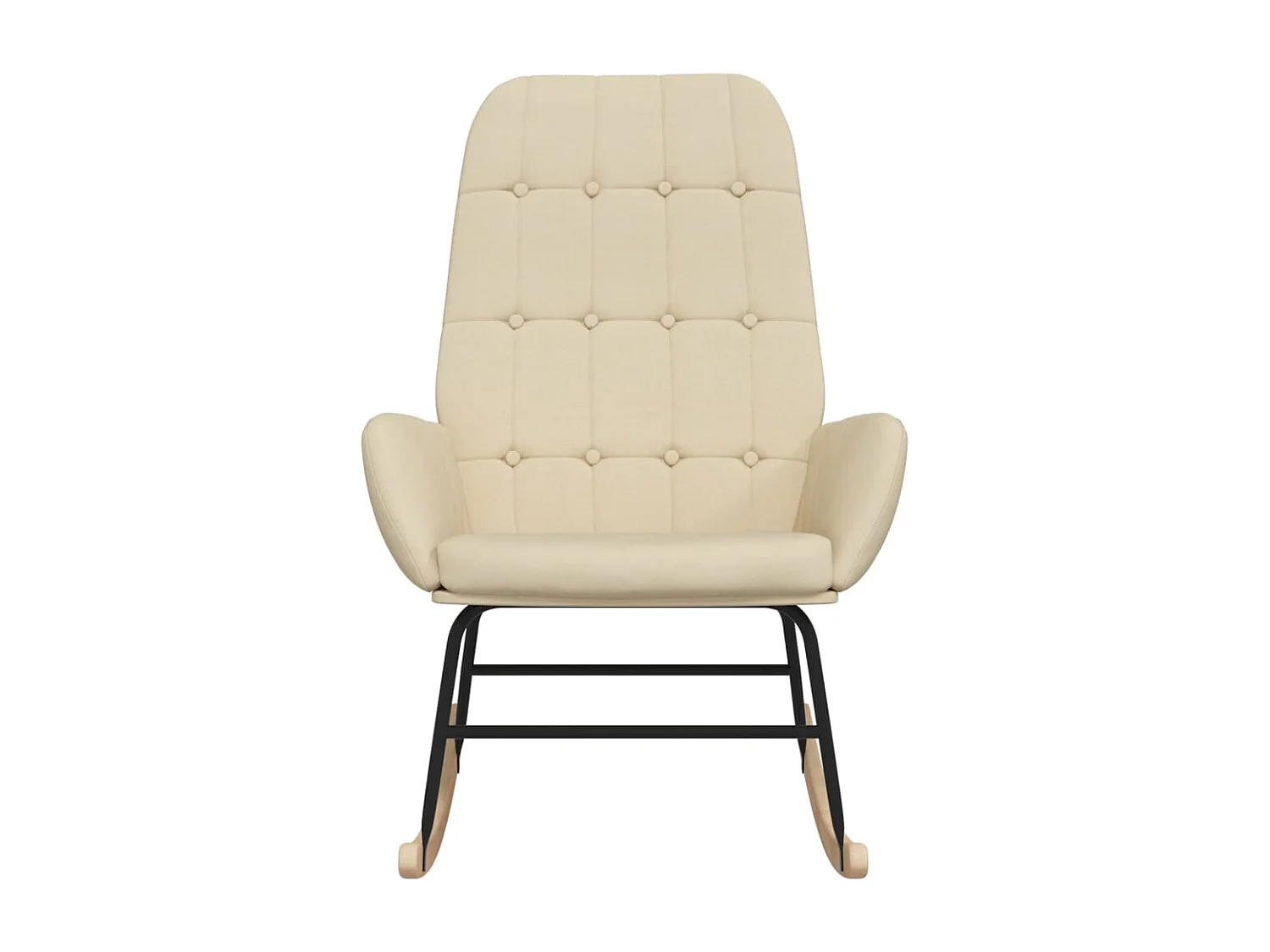 Silla mecedora de tela color crema ES722569