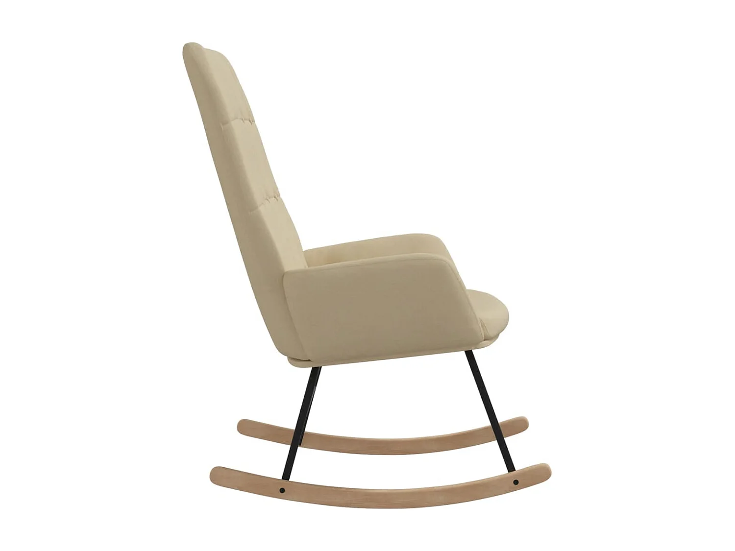 Silla mecedora de tela color crema ES722569