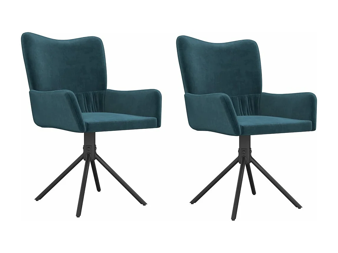 Lot de 2 Chaises pivotantes à manger Bleu Velours FR38670