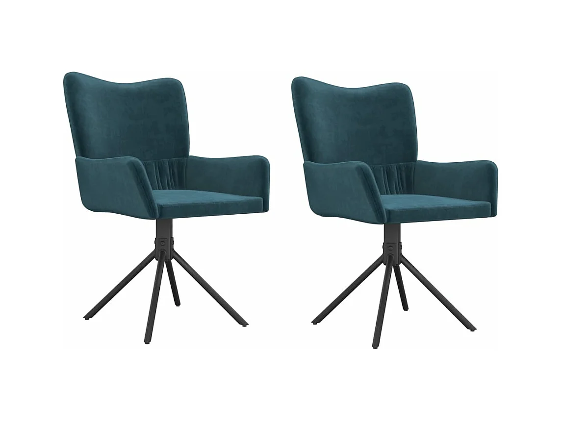 Juego de 2 Sillas de comedor giratorias terciopelo azul ES519958