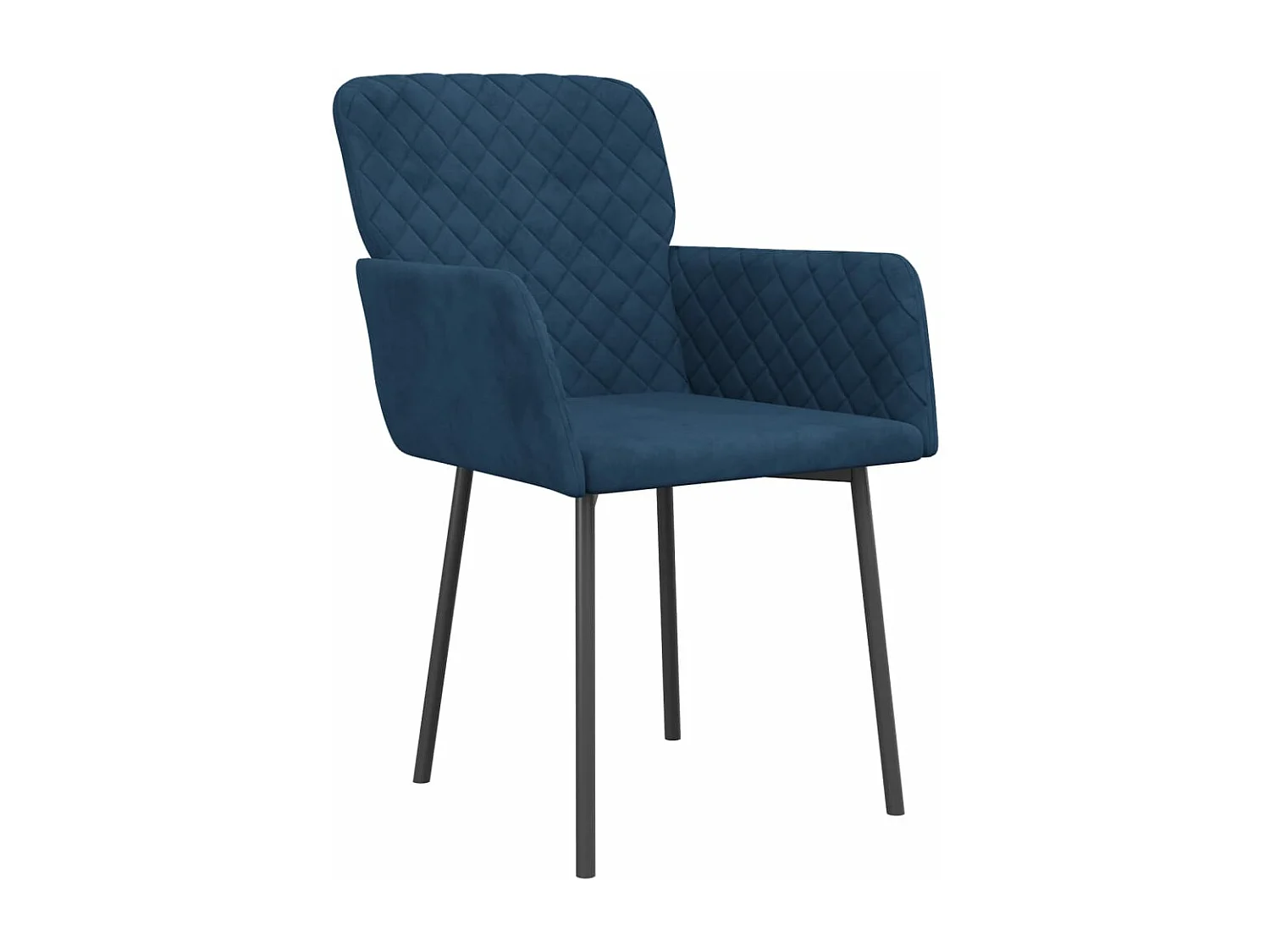 Lot de 2 Chaises à manger Bleu Velours FR49017