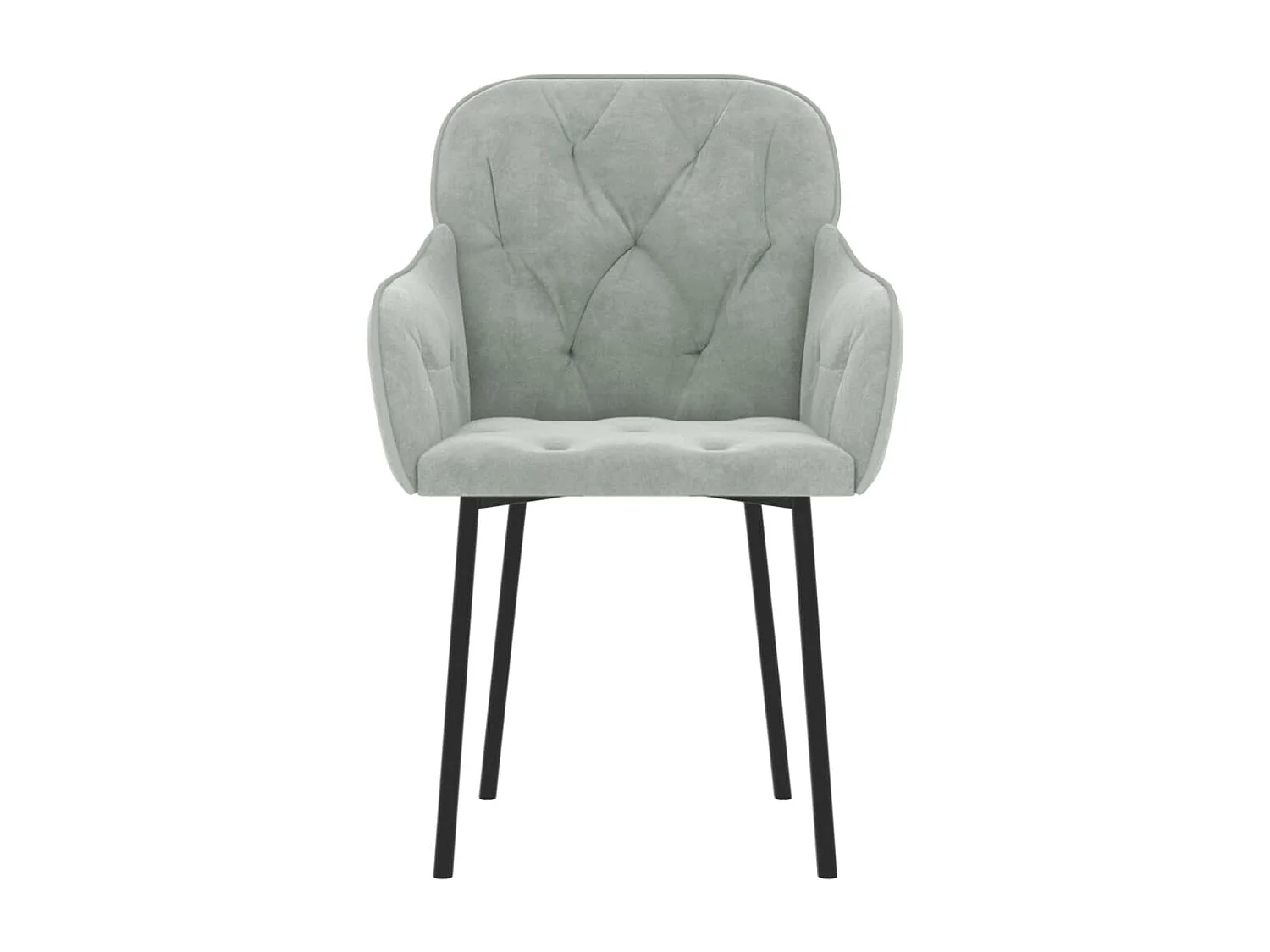 Lot de 2 Chaises à manger Gris clair Velours FR57155