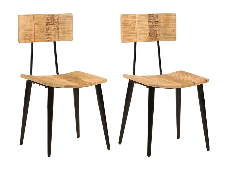 Lot de 2 Chaises à manger 44x40x80 cm Bois de manguier solide FR10826