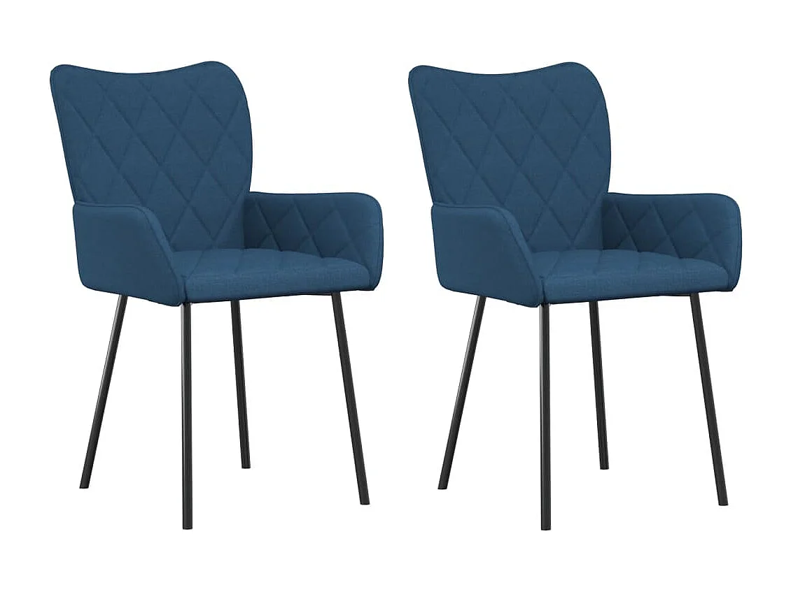 Eetkamerstoelen 2 st stof blauw BE533809
