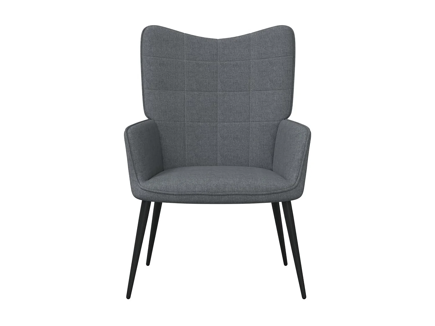 Relaxstoel met voetenbank stof donkergrijs BE570695