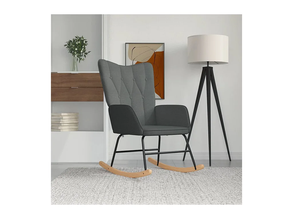 Chaise à bascule Gris foncé Tissu FR63376
