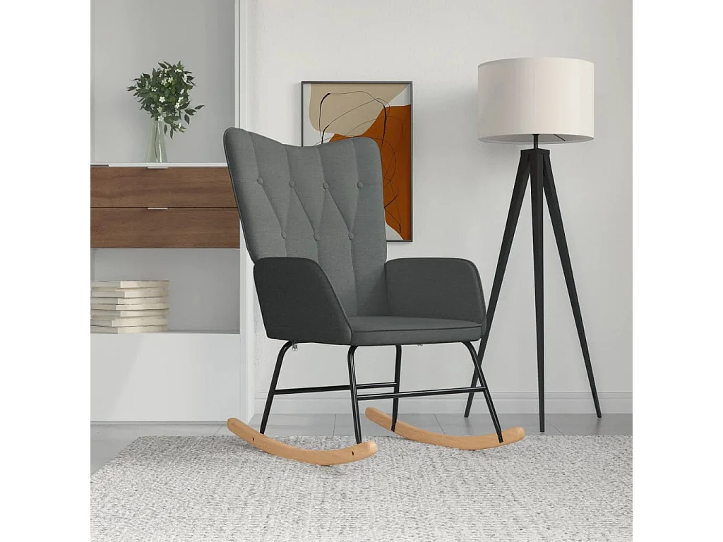 Chaise à bascule Gris foncé Tissu FR63376