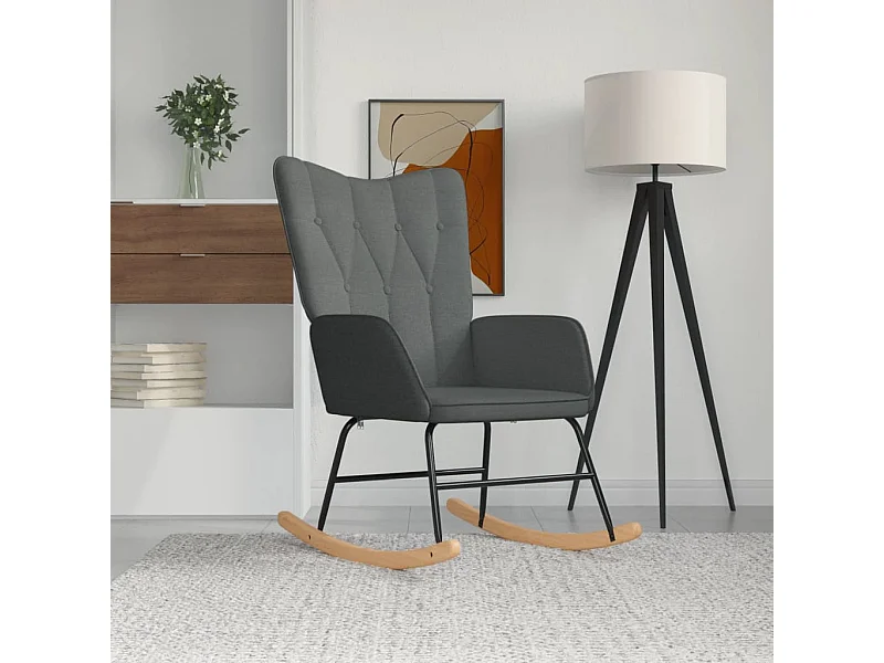 Chaise à bascule Gris foncé Tissu FR63376