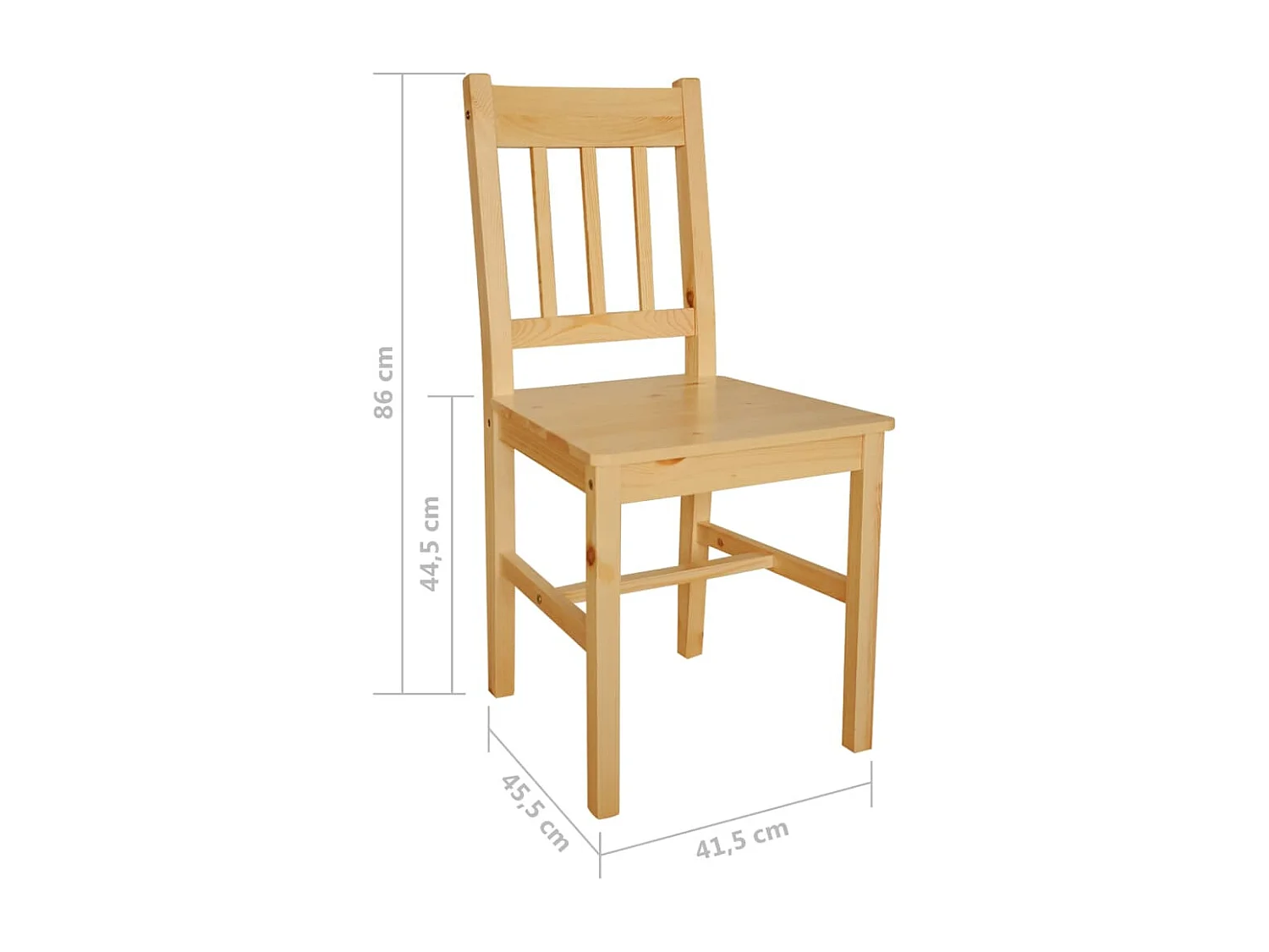 Lot de 2 Chaises à manger bois de pin FR83841