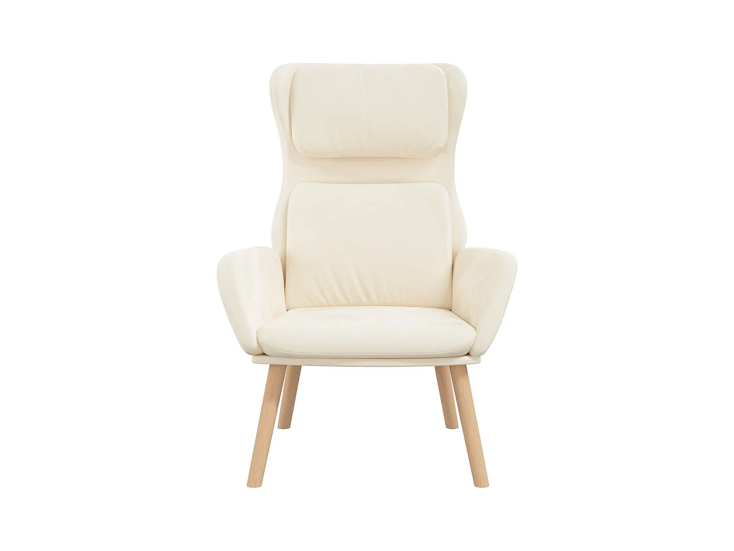 Chaise de relaxation Blanc crème Velours FR24024