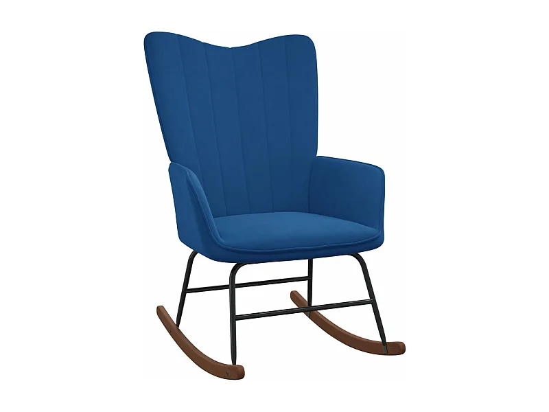 Schommelstoel fluweel blauw BE665715