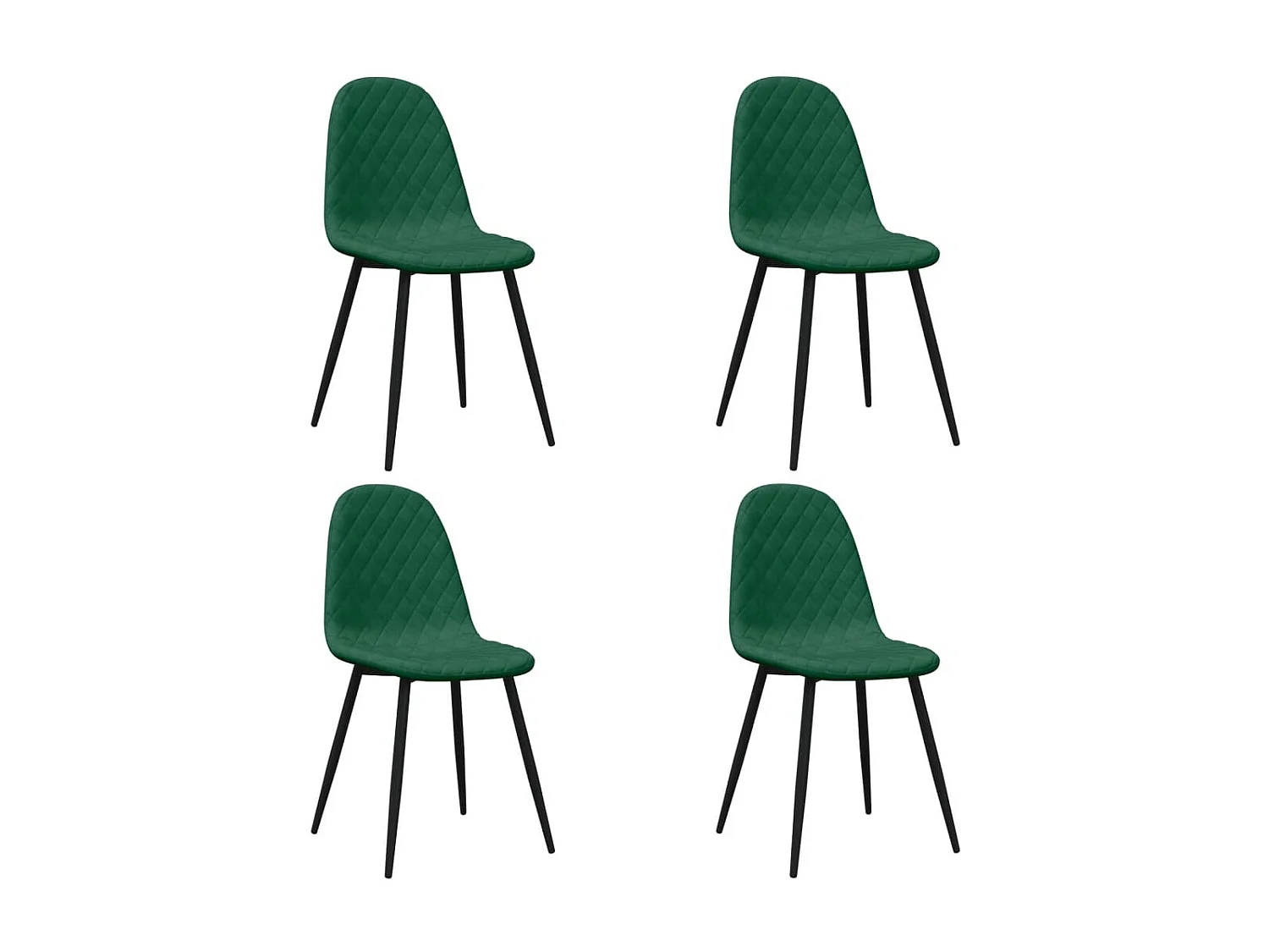 Lot de 4 Chaises à manger Vert foncé Velours FR36610