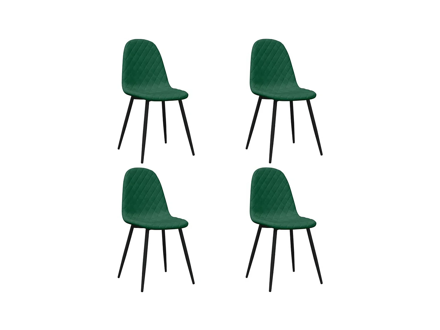 Lot de 4 Chaises à manger Vert foncé Velours FR36610