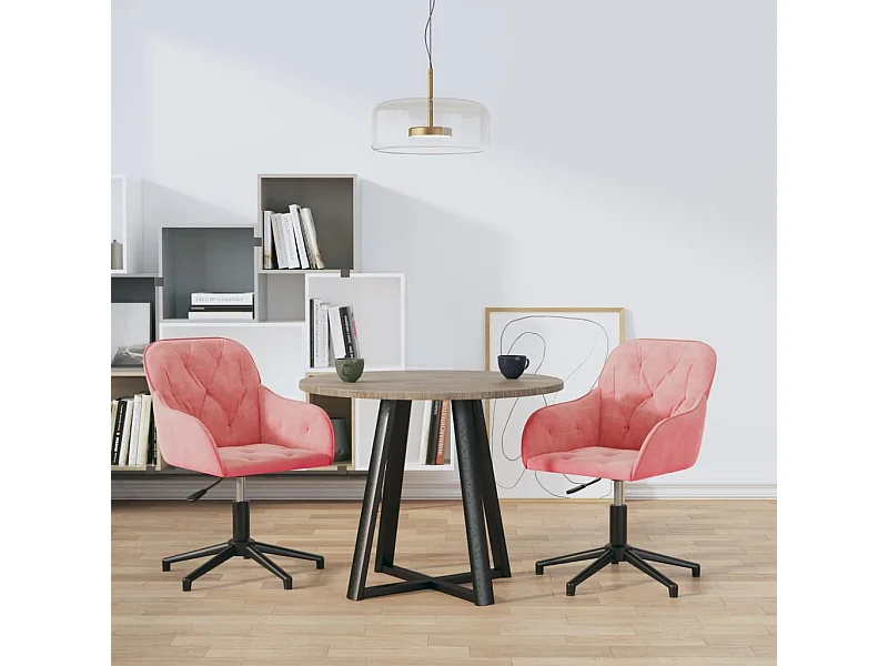 Cadeiras de jantar giratórias 2 pcs veludo rosa PT860744