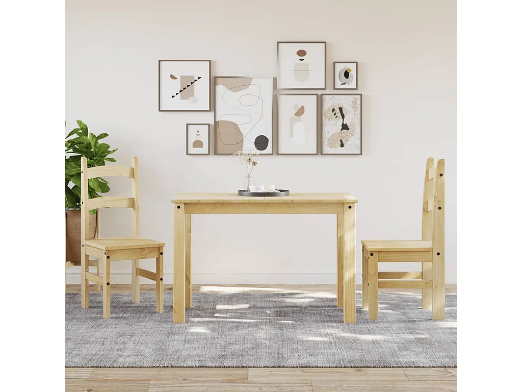 Lot de 2 Chaises à manger 40x46x99 cm bois massif de pin FR40293