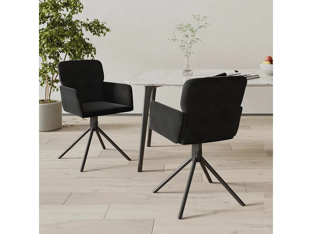Cadeiras de jantar giratórias 2 pcs veludo preto PT866461