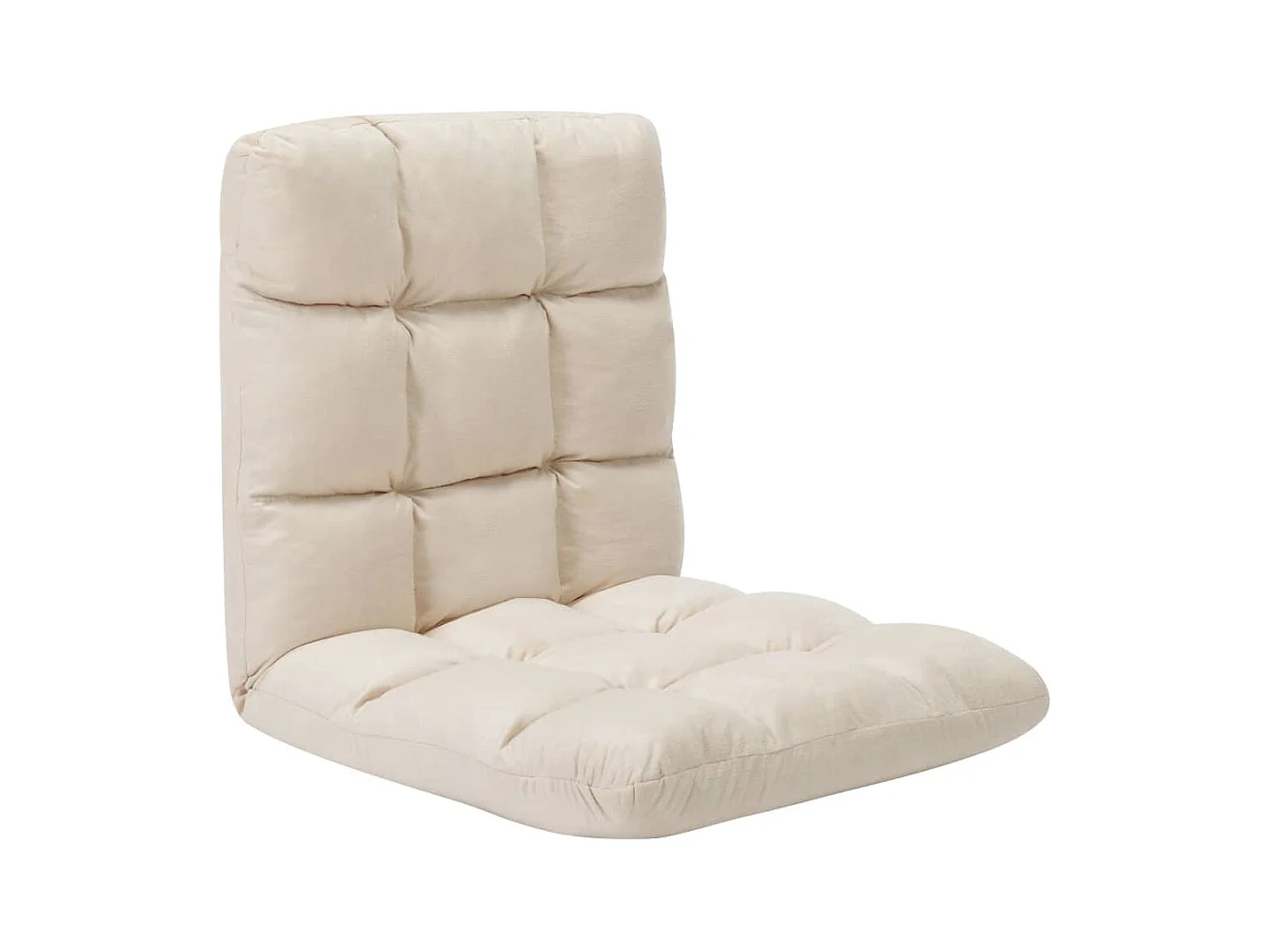 Chaise pliable de sol Crème Microfibre FR15809