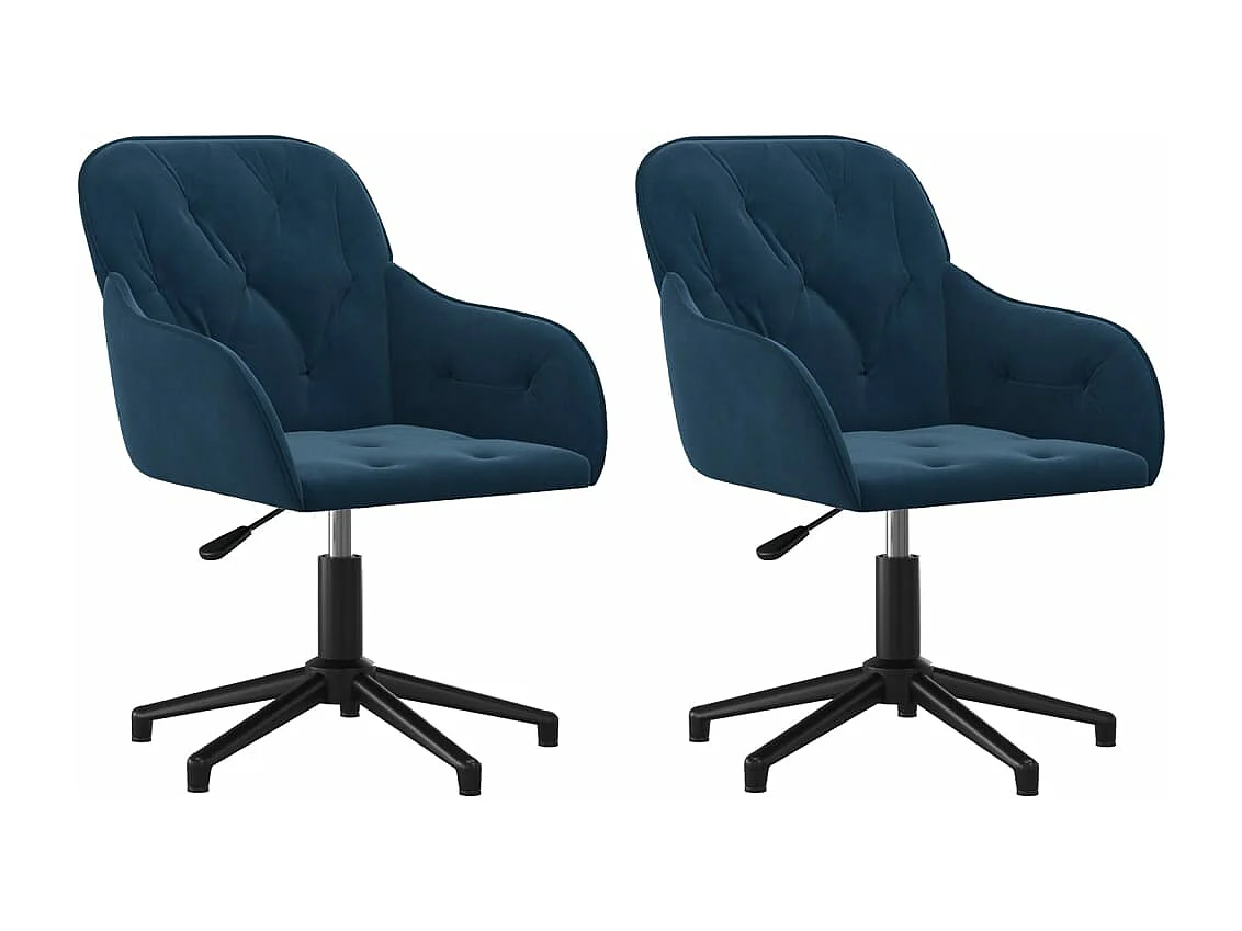 Lot de 2 Chaises pivotantes à manger Bleu Velours FR14227