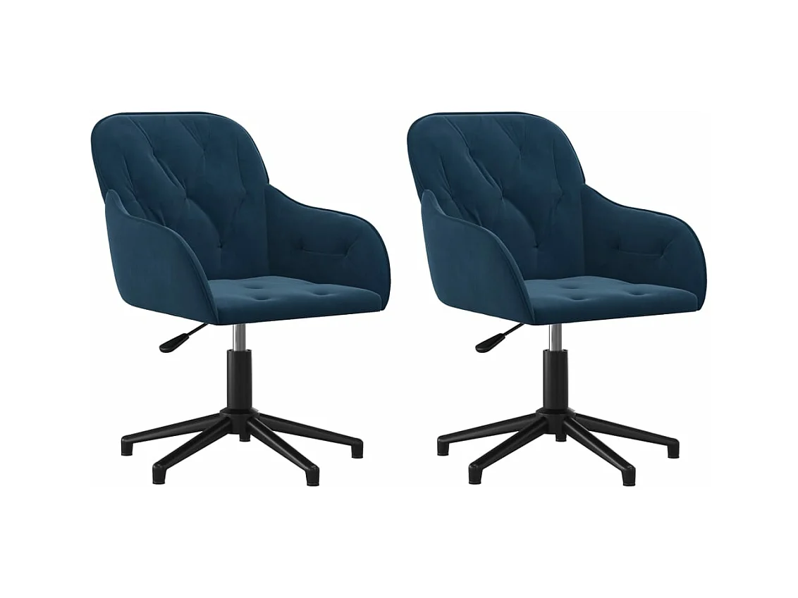 Lot de 2 Chaises pivotantes à manger Bleu Velours FR14227