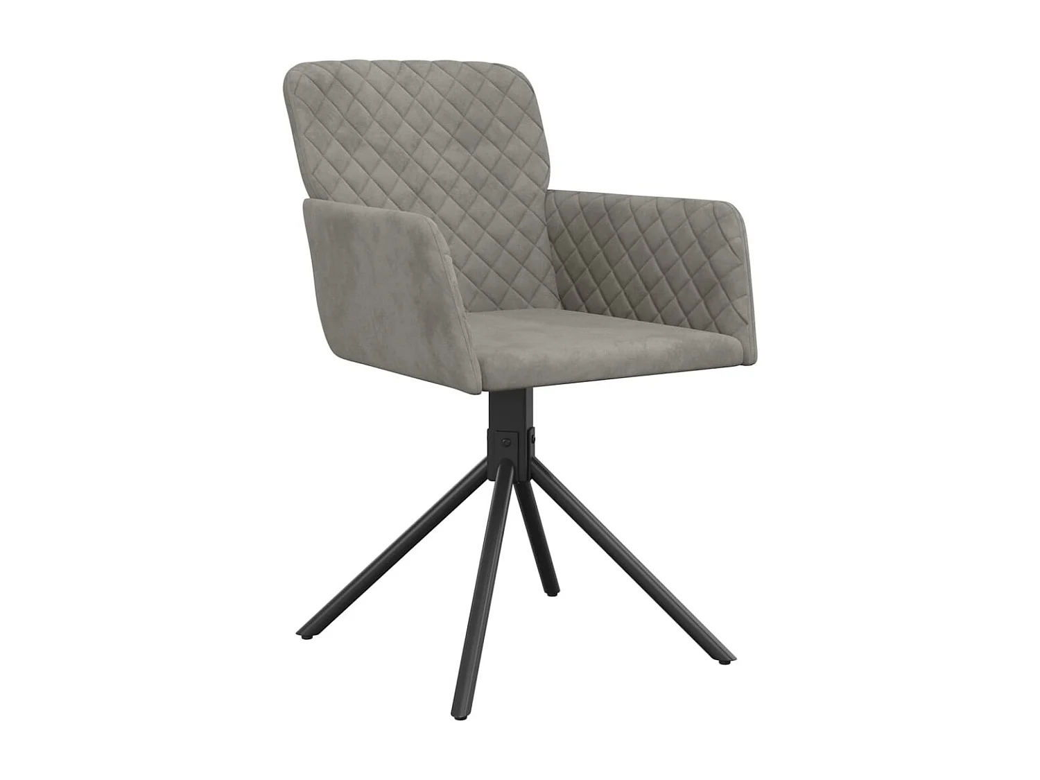 Lot de 2 Chaises pivotantes à manger Gris clair Velours FR54598