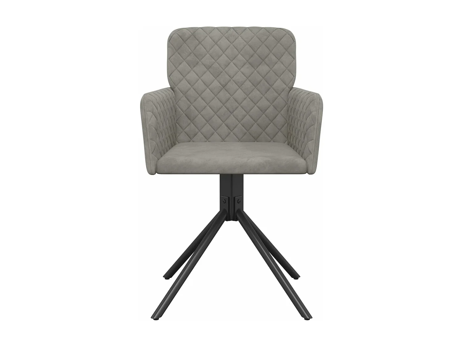 Lot de 2 Chaises pivotantes à manger Gris clair Velours FR54598