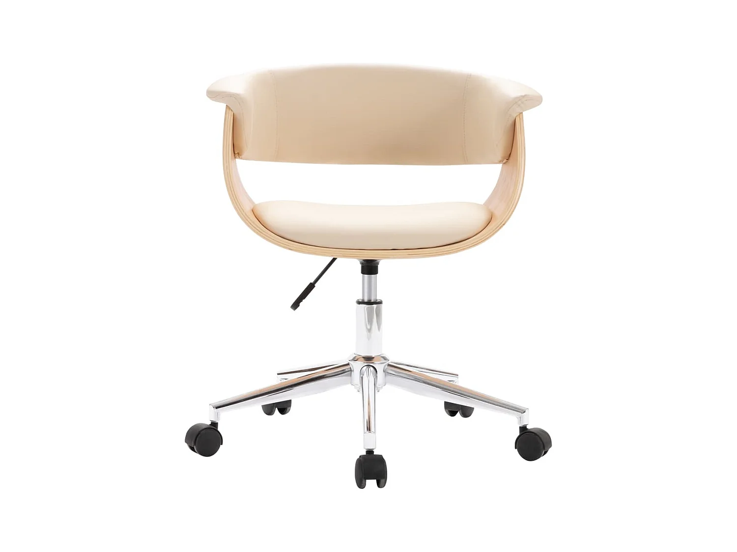 Chaise pivotante à dîner Crème Bois courbé et similicuir FR85923