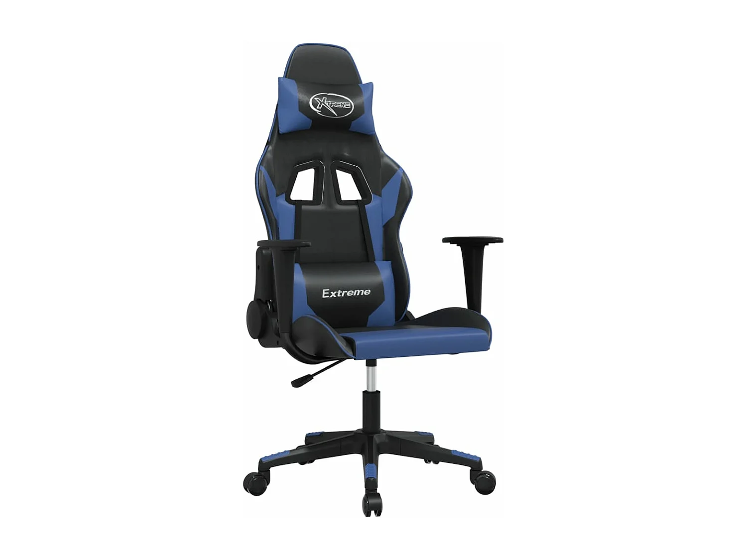 Gamestoel kunstleer zwart en blauw BE770034