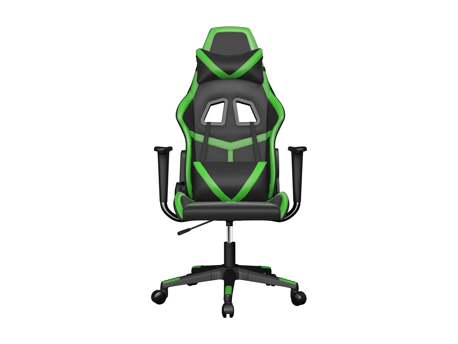 Silla gaming de masaje cuero sintético negro y verde ES715474
