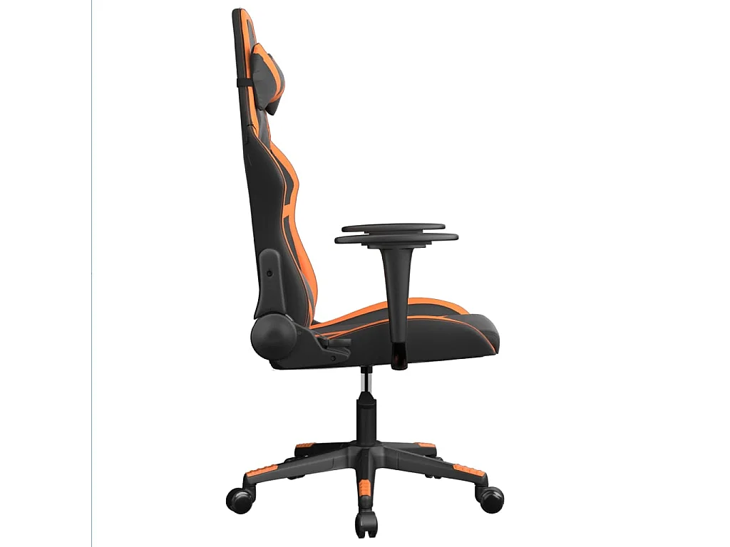 Chaise gaming de massage Noir et orange Similicuir FR69623