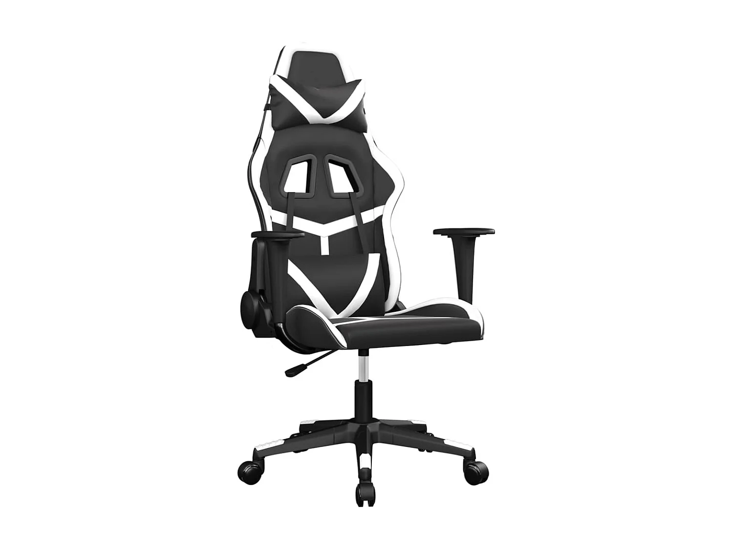 Silla gaming cuero sintético negro y blanco ES992996