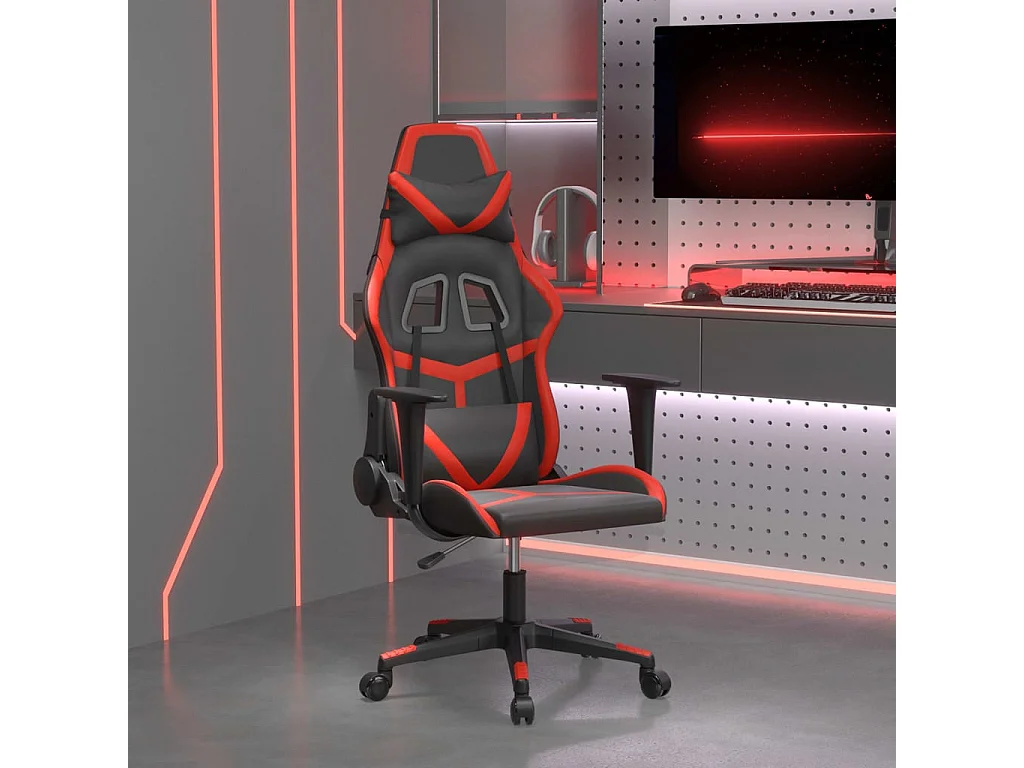 Silla gaming cuero sintético negro y rojo ES316679