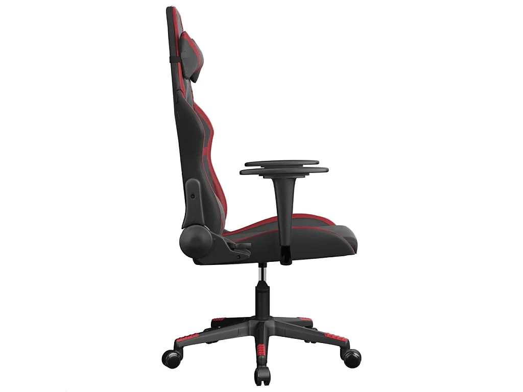 Chaise gaming de massage Noir et rouge bordeaux Similicuir FR30328