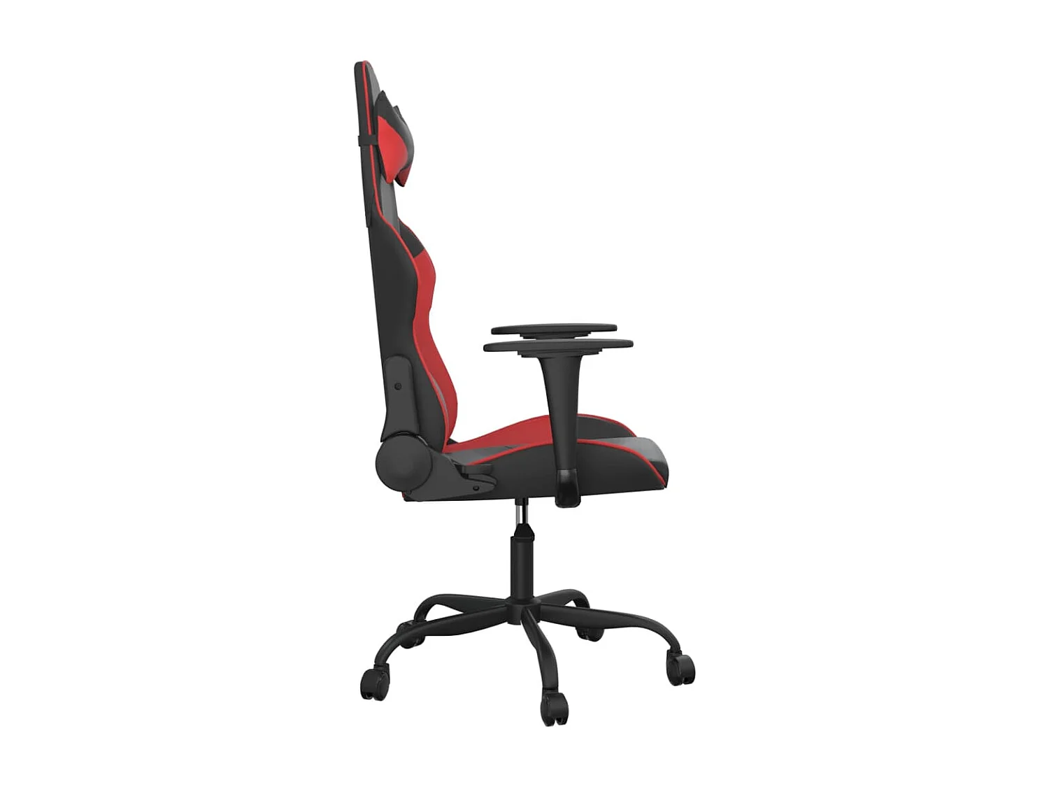 Cadeira gaming massagens couro artificial preto e vermelho PT204374