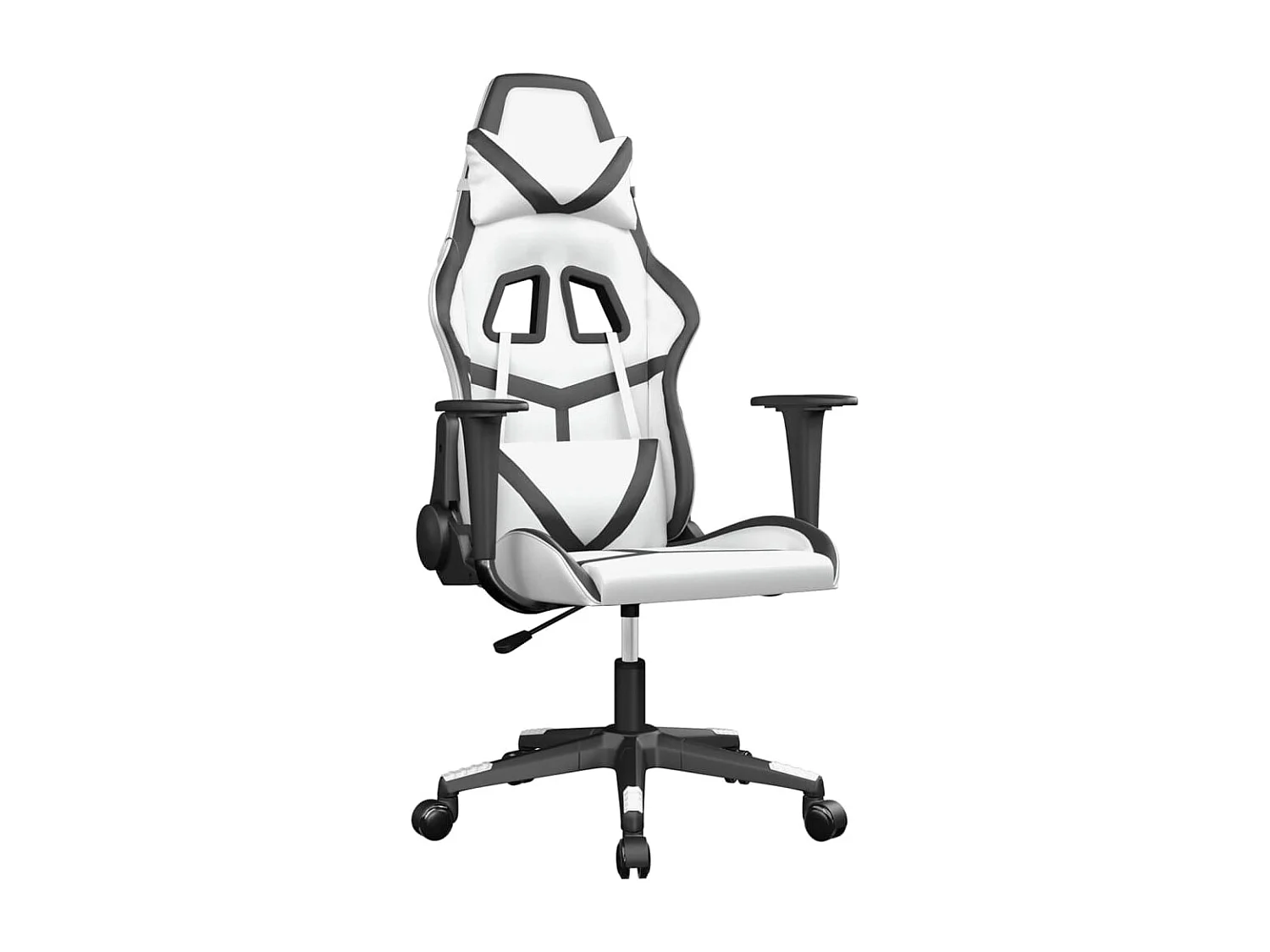 Chaise gaming Blanc et noir Similicuir FR13660