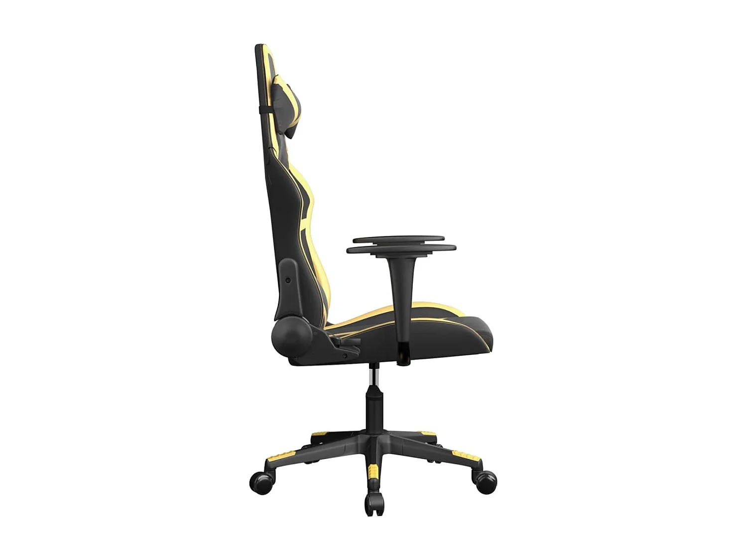 Chaise gaming Noir et doré Similicuir FR52120