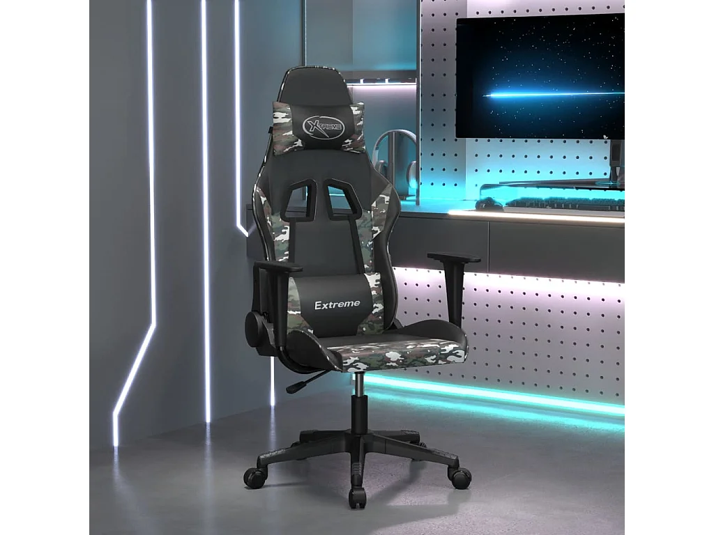 Chaise gaming Noir et camouflage Similicuir FR91641