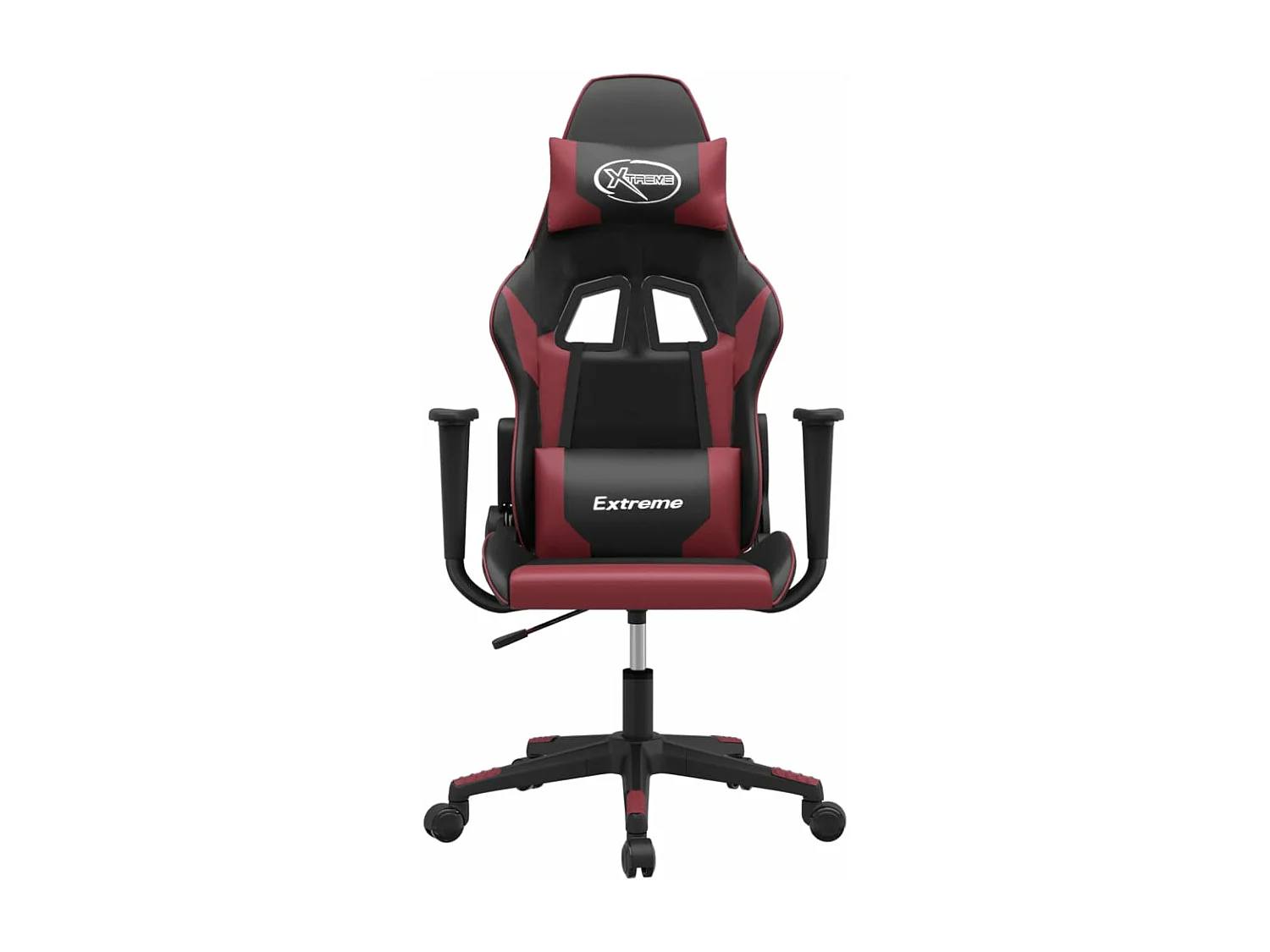 Cadeira gaming massagens couro artificial preto/vermelho tinto PT678889
