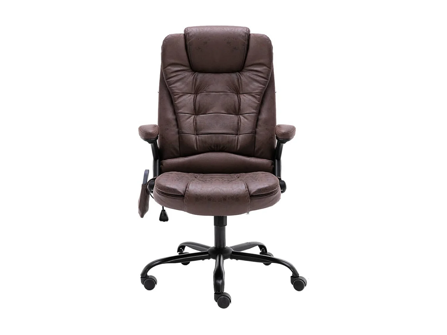 Chaise de bureau de massage marron foncé similicuir daim FR70148