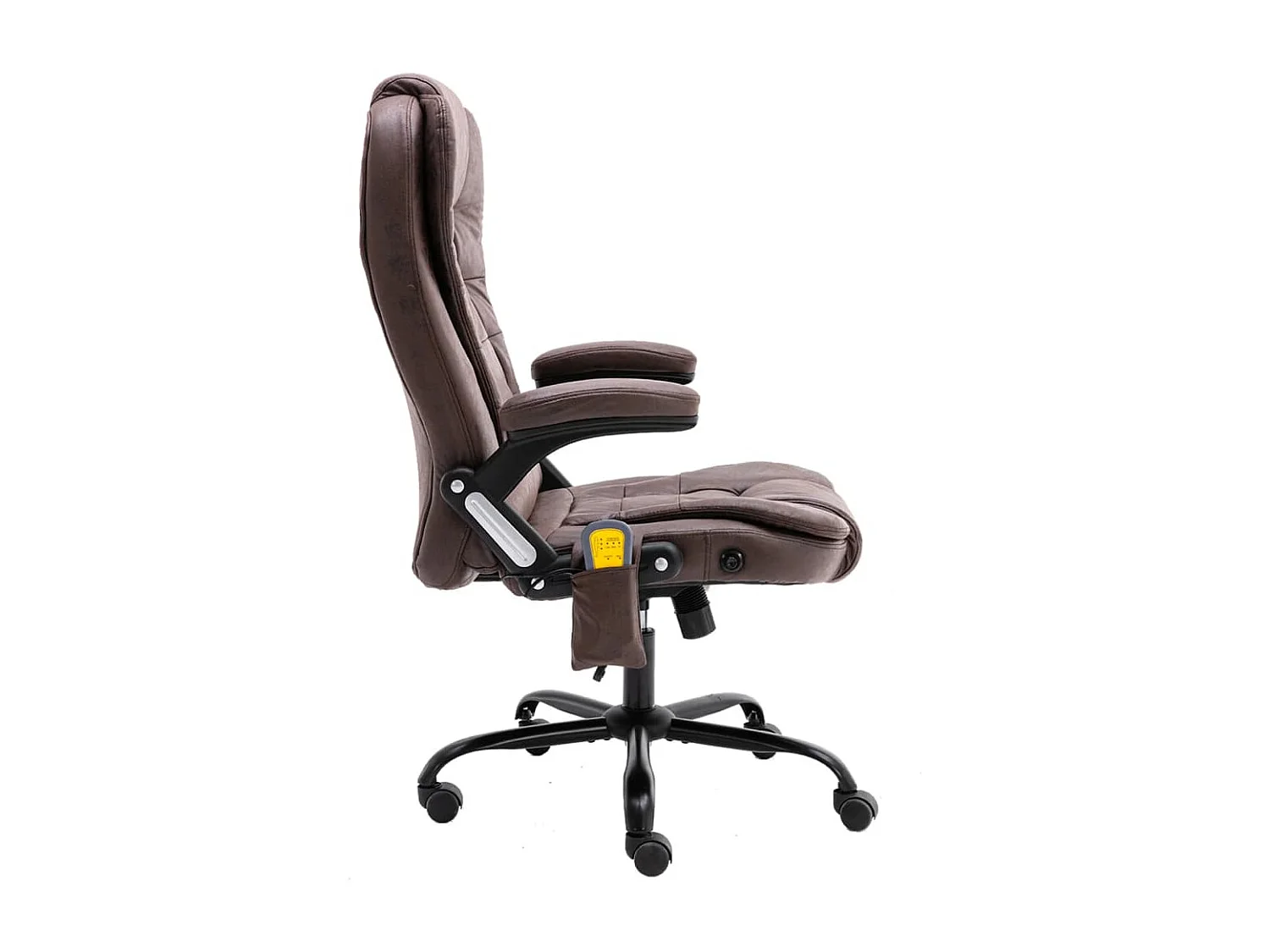 Chaise de bureau de massage marron foncé similicuir daim FR70148