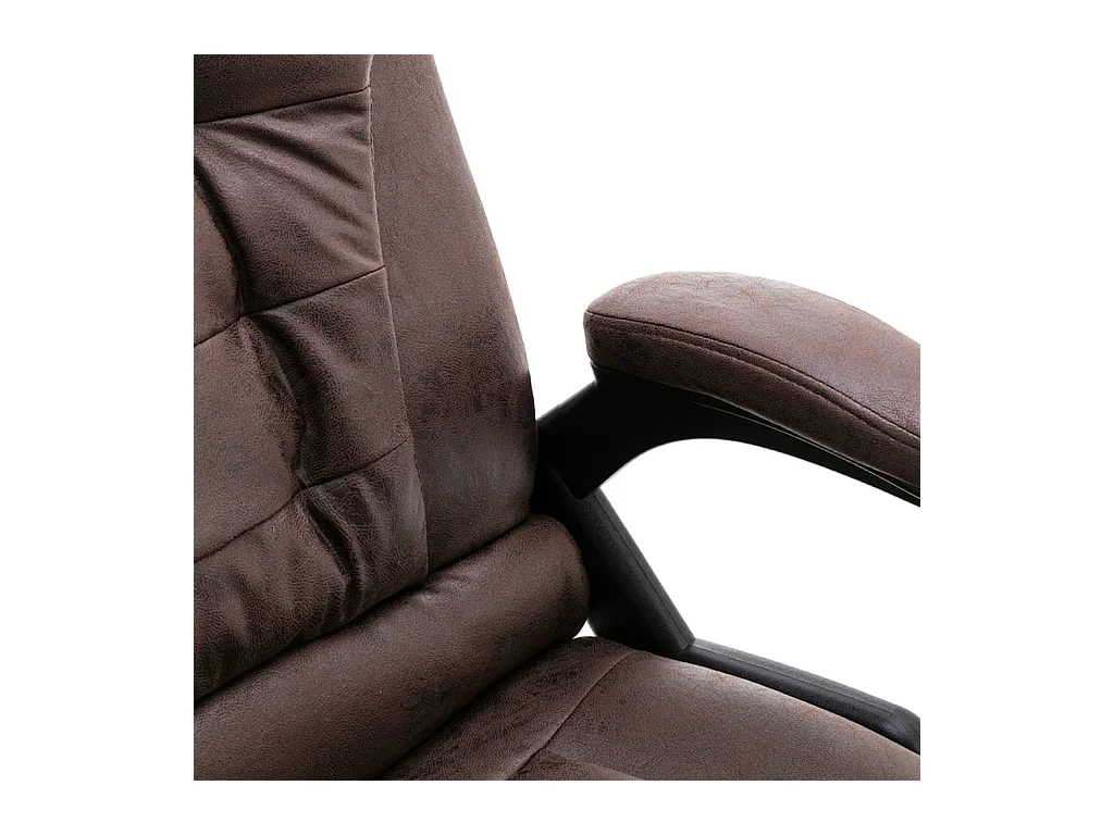 Chaise de bureau de massage marron foncé similicuir daim FR70148