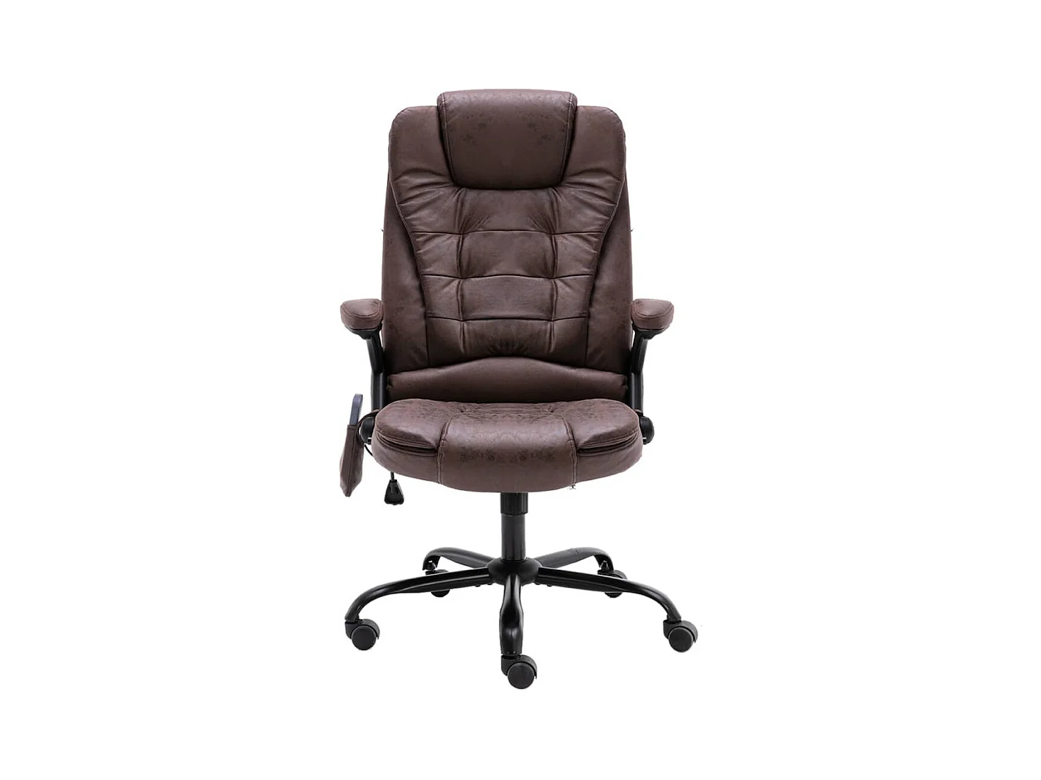 Chaise de bureau de massage marron foncé similicuir daim FR70148