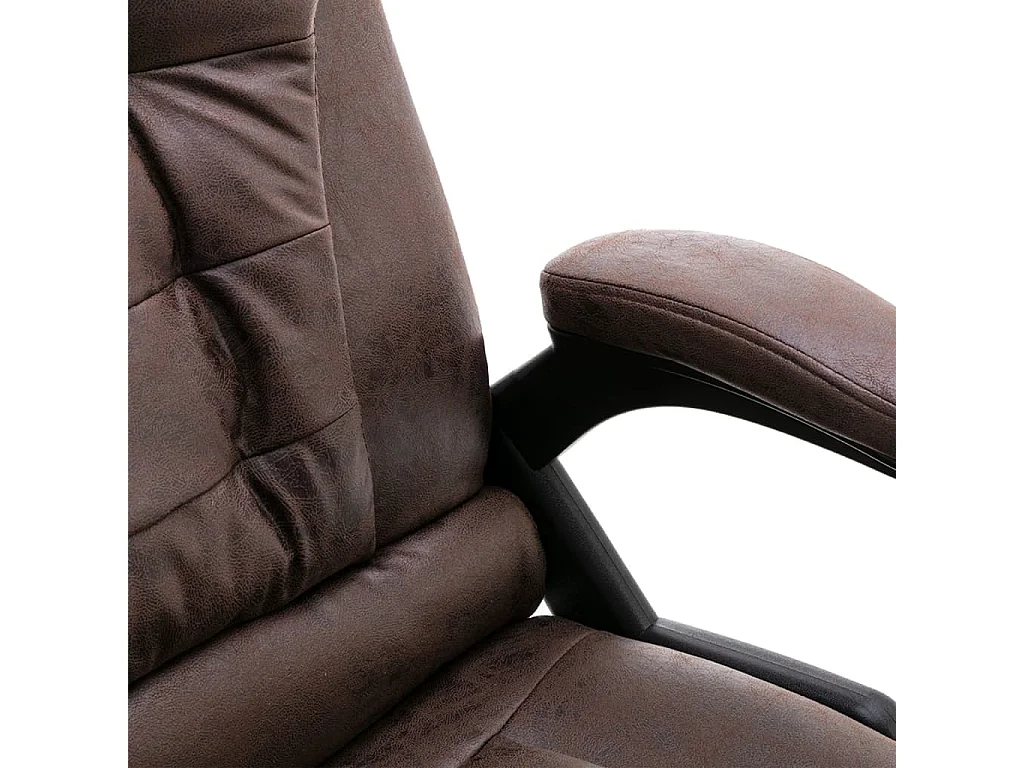 Chaise de bureau de massage marron foncé similicuir daim FR70148