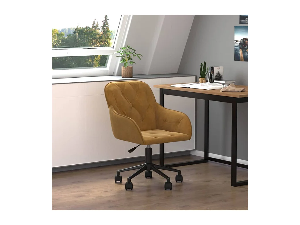 Chaise pivotante de bureau Marron Velours FR60312