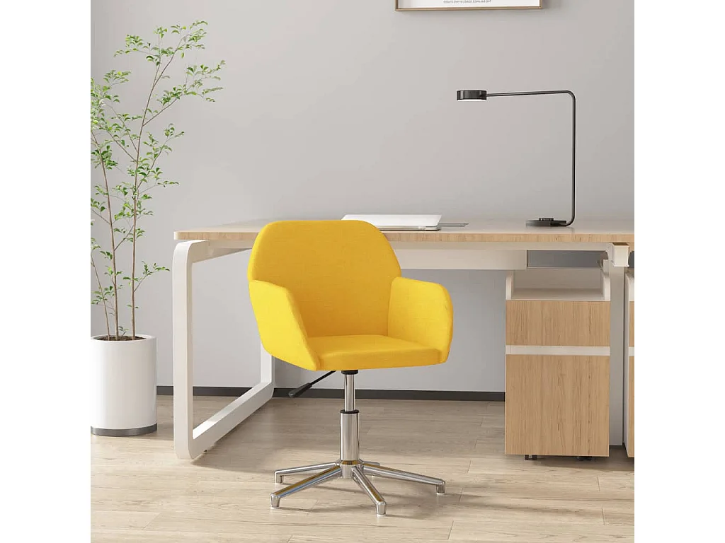 Silla de oficina giratoria de tela amarillo claro ES363503