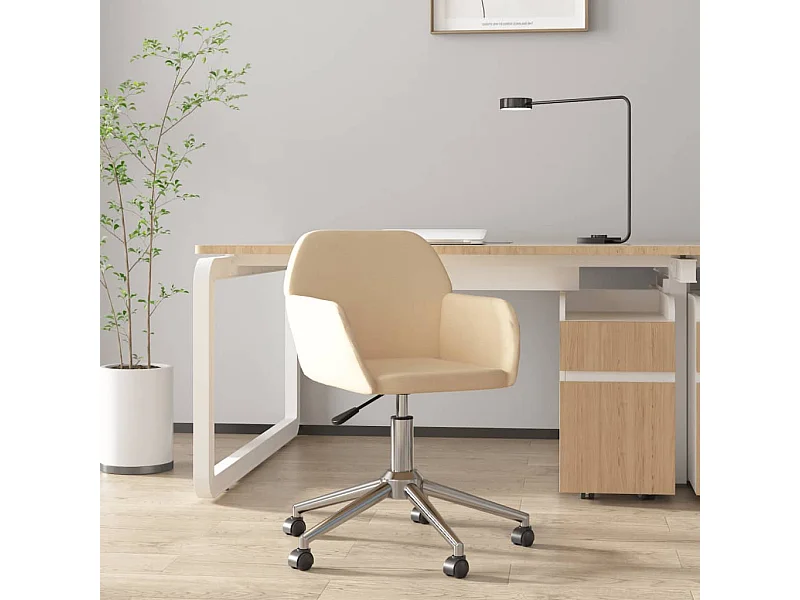 Silla de oficina giratoria tela color crema ES297001
