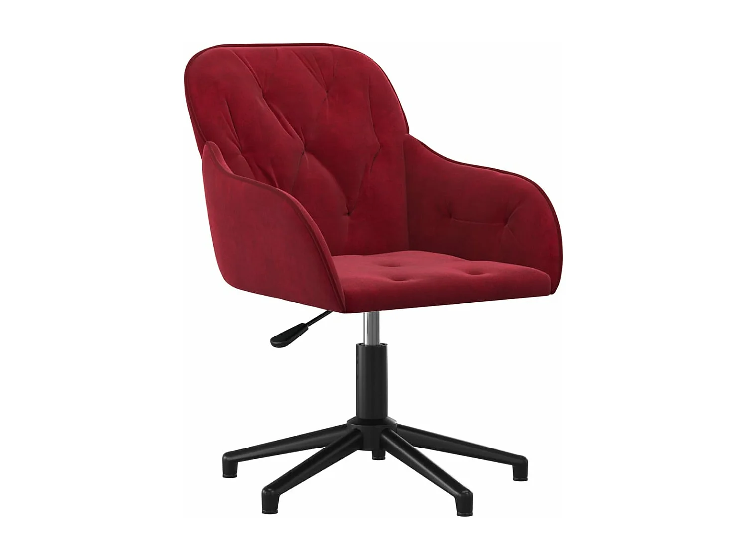 Chaise pivotante de bureau Rouge bordeaux Velours FR53119