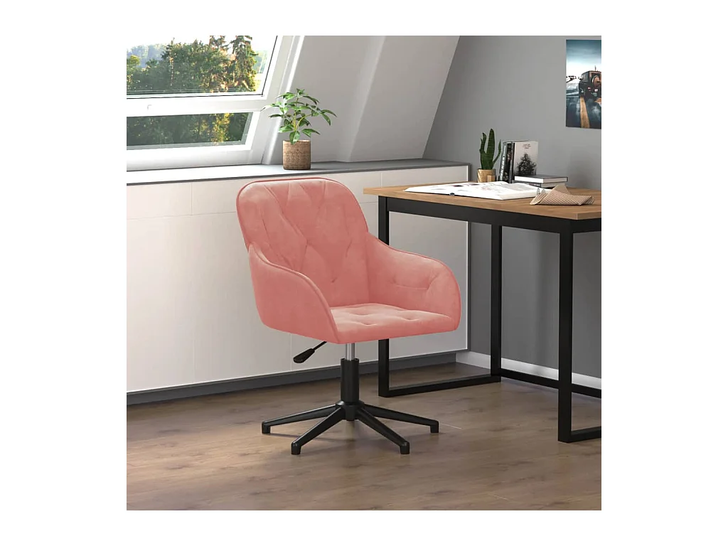Chaise pivotante de bureau Rose Velours FR95280