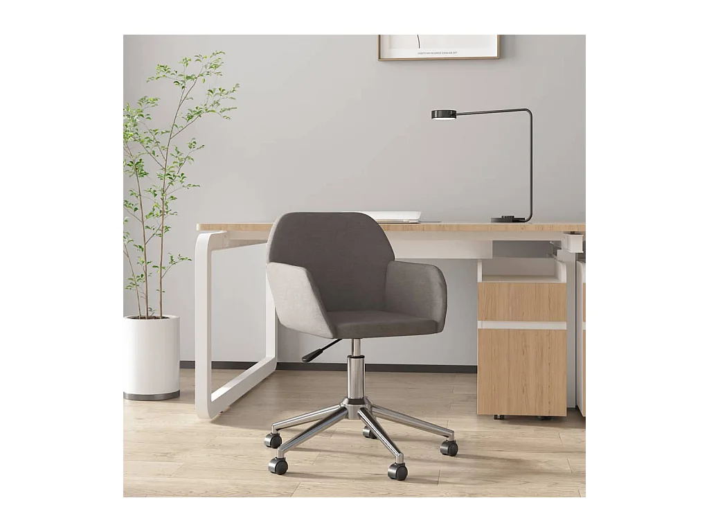 Chaise pivotante de bureau Gris foncé Tissu FR63968