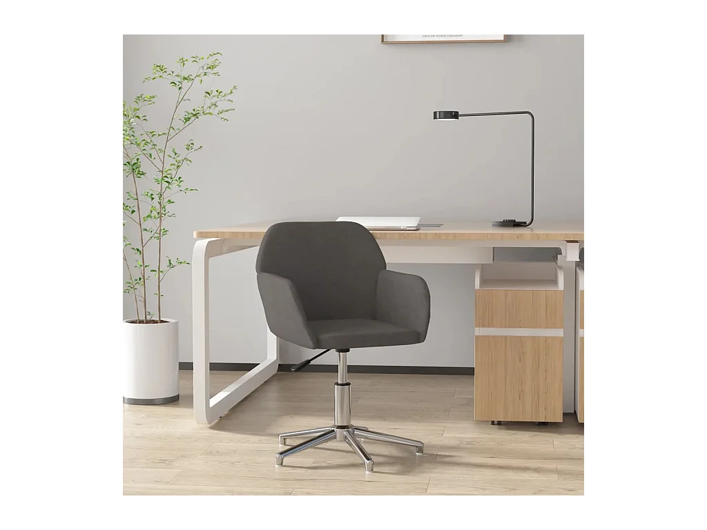 Chaise pivotante de bureau Gris foncé Tissu FR80449